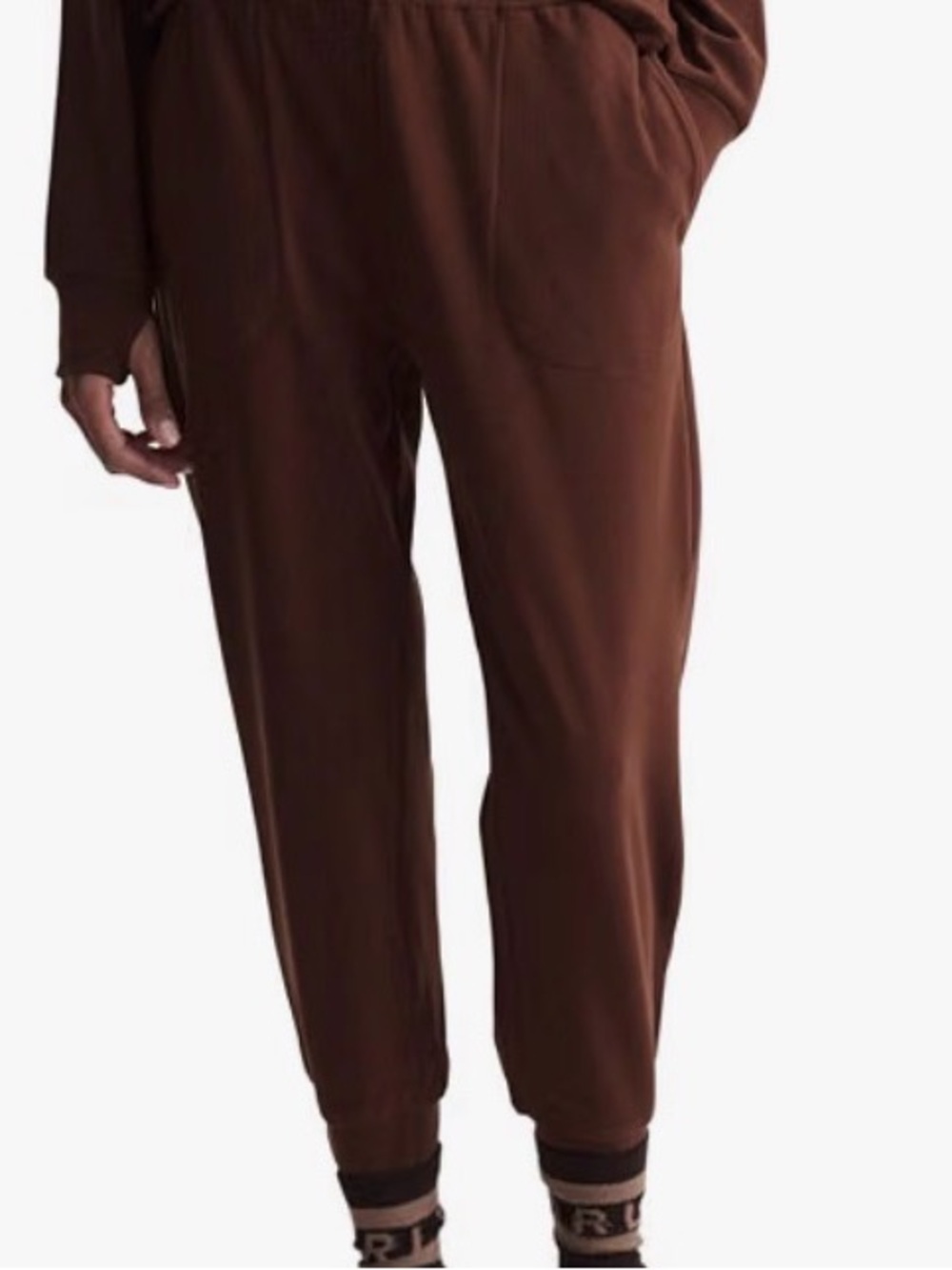 Set-Varley Brown Half-Zip Funnel Neck Sweatshirt (S) & matching joggers (M) - Picture 4 of 8